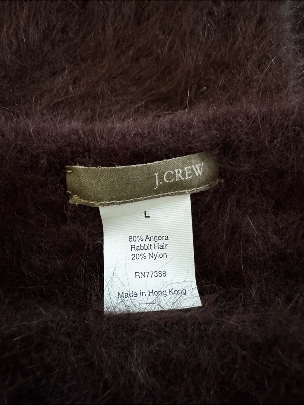 J. Crew Plush Angora Rabbit Hair Sweater - Chocolate Brown